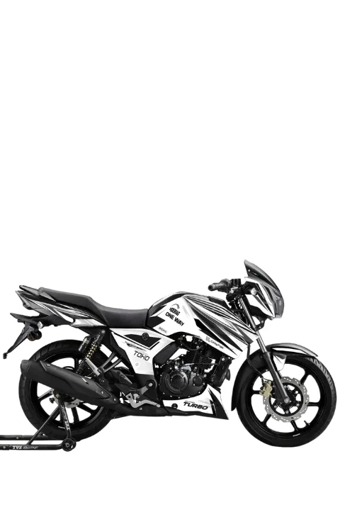 Turbo Edition Full Body Sticker Compatible with Apache RTR 2v | Made In Premium Matte Vinyl With FPF(Fade Protection Film), Water Proof, Precut Sticker, Pack Of 1 Compatible with Both Side